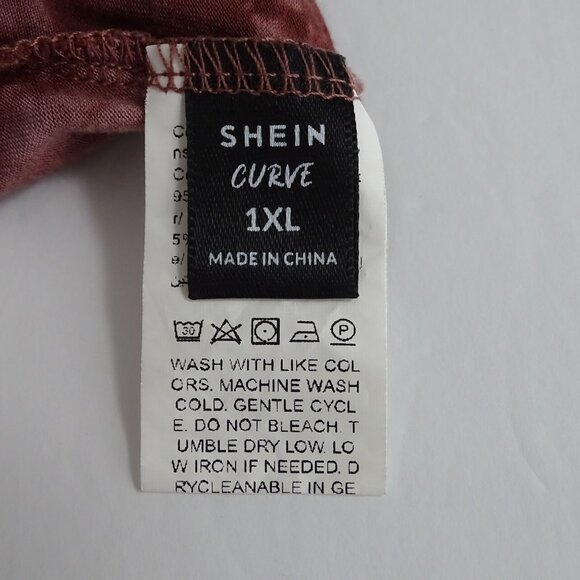 Shein Curve Tie Dye Burgundy Cropped Tank Top Women Size 1XL 14 Sleeveless - Picture 3 of 7